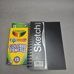 Crayola Colored Pencils 12 Count Box Sharpened Multicolor With Sketchbook